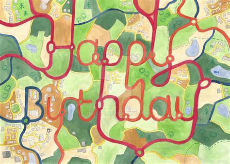 Happy Birthday Map Card By Amylizs On Deviantart