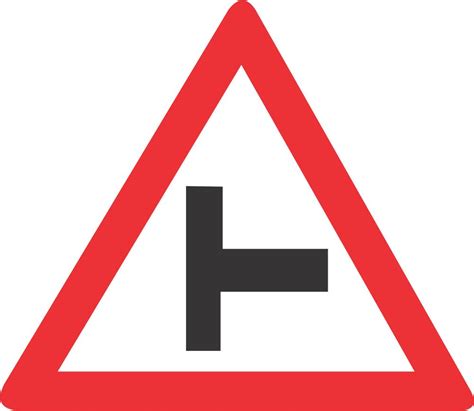 side road junction  road sign  safety sign