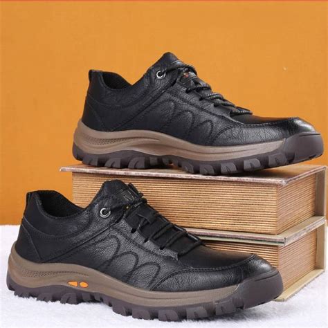 Leather waterproof non-slip warm hiking shoes – fitsshoes