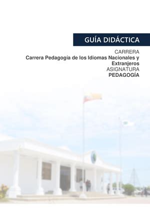 Guia Didactica Pedagogia Unidad Unidad El Proceso Docente