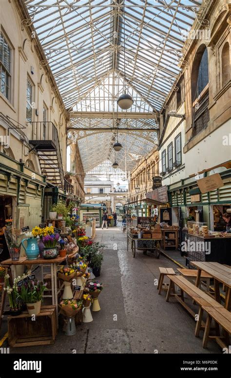 Early morning at St Nicholas Market in Bristol's old city quarter a ...