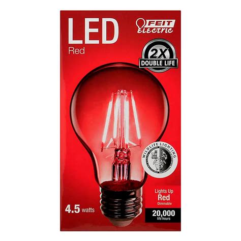 Feit Electric A19 Led Red Filament Light Bulb Shop Light Bulbs At H E B