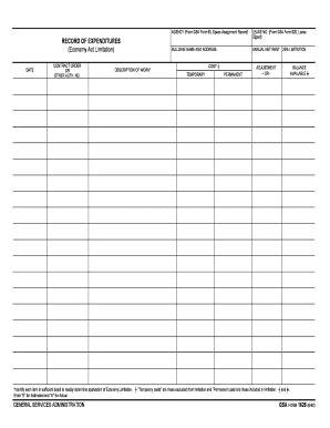 Fillable Online Record Of Expenditures Fax Email Print Pdffiller