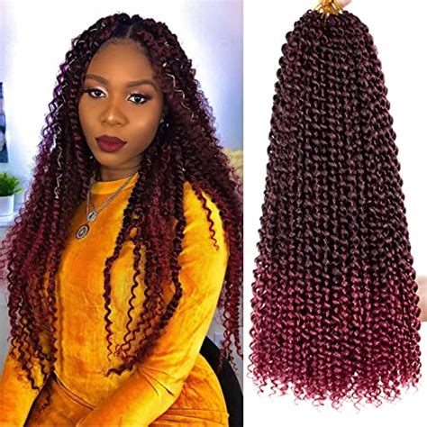 Snapklik 18 Inch Passion Twist Crochet Hair 2Pcs Ombre Burgundy