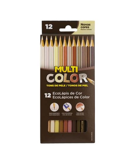 Lápis de cor Tons de Pele 12 Cores Multicolor Faber Castell Lápis