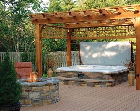 Hot Tub Deck Ideas In Fire Pit Landscaping Backyard Fire