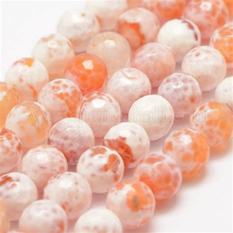 Wholesale Faceted Natural Fire Crackle Agate Beads Strands Pandahall