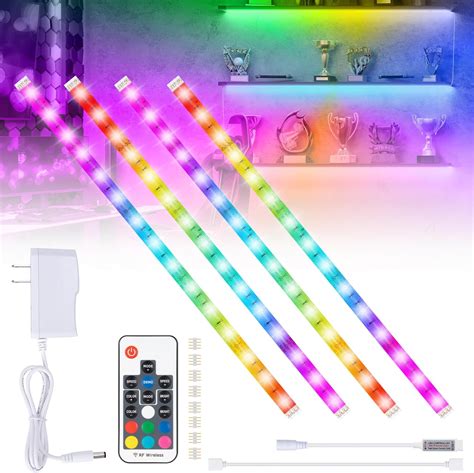 Rgb Led Strip Lights 4pcs X 164ft Led Shelf Lights Display Case Lights With Rf