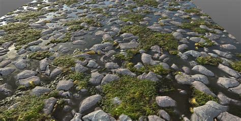 Mossy River Stones Pbr Material Flippednormals