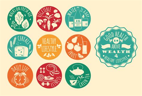 Healthy Lifestyle Icons Set 299376 Vector Art At Vecteezy