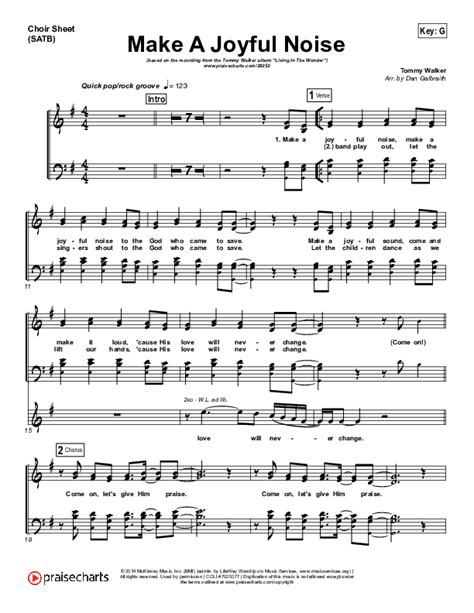 Make A Joyful Noise Choir Sheet Music Pdf Tommy Walker Praisecharts