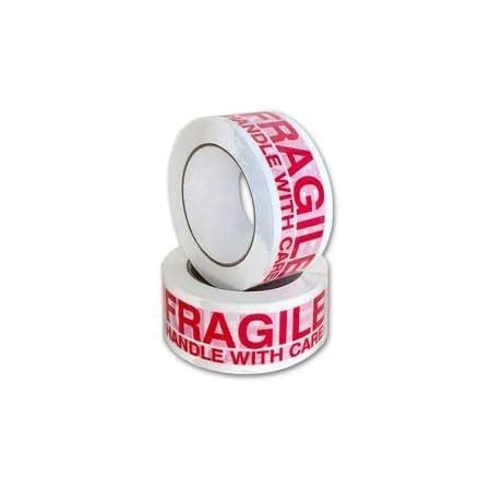 EzeePacks Printed Tape Fragile Handle With Care Tape 65M X 2 Wide