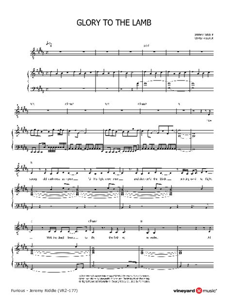 Glory To The Lamb Sheet Music PDF (Jeremy Riddle) - PraiseCharts