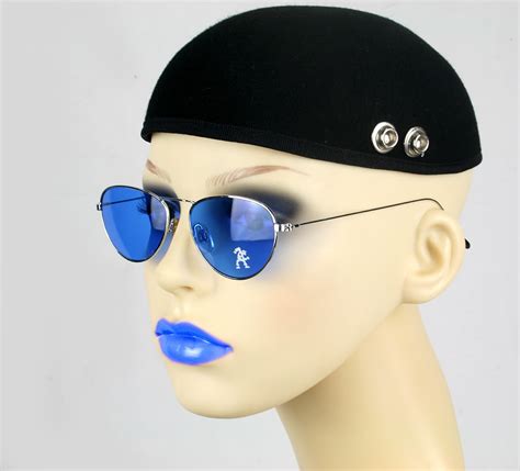 Hi Tek Round Silver Metal Aviator Sunglasses Blue Lens Hi Tek Webstore