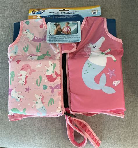 Swimways Child Swim Vest Ages 2 4 Pink Unicorn Swim Step 2 New