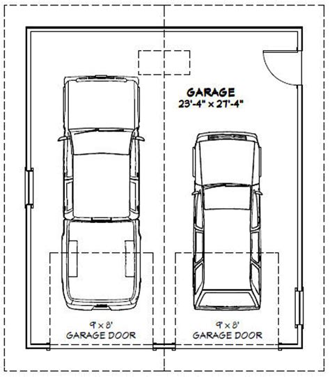 24x28 2-car Garages -- 672 Sq Ft -- 9ft Walls -- PDF Floor Plan