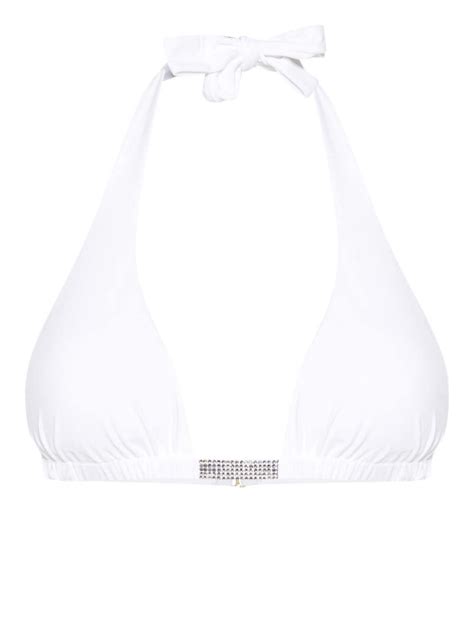 FISICO Crystal Embellished Bikini Top White Editorialist