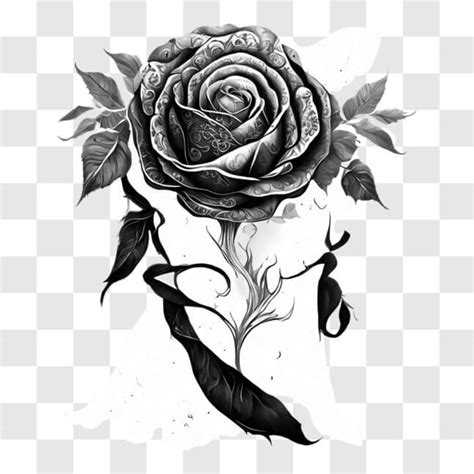 Descarga Dibujo Simb Lico En Blanco Y Negro De Una Rosa Png En L Nea