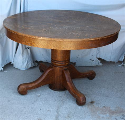 Bargain John S Antiques Antique Round Quarter Sawn Oak Dinning Table