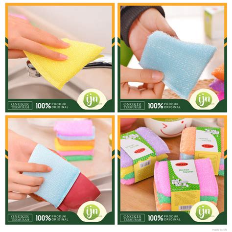 Jual SPON SPONS SPONGE BUSA CUCI PIRING WARNA WARNI BAHAN TEBAL TAPAS