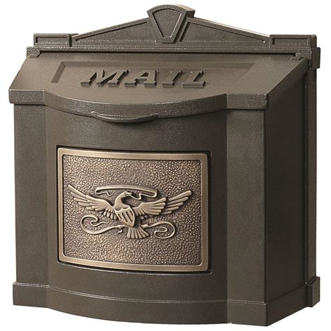 Gaines Manufacturing Eagle Accent Wall Mount Mailbox Bronze With