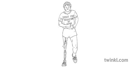 Terry Fox Amutee Running Canada Marathon Disability Ks2 Bw Rgb