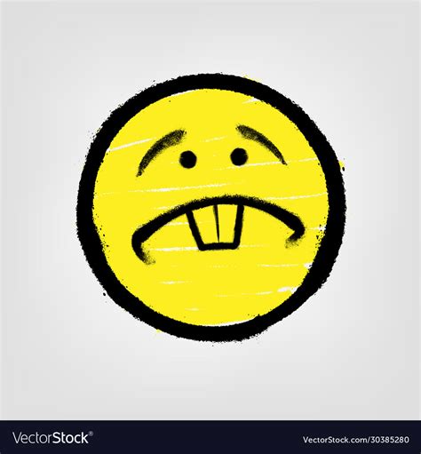 Graffiti Emoticon Smiling Face Painted Spray Vector Image