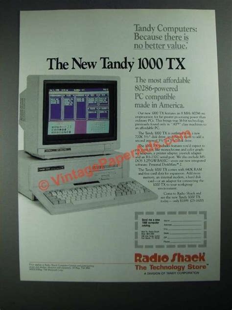 1987 Radio Shack Tandy 1000 TX Computer Ad - No Better Value