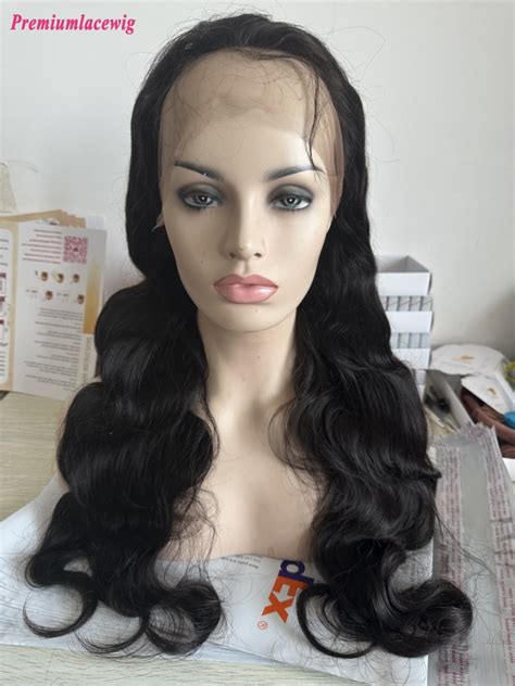 360 Lace Wig 26inch Body Wave 180 Density Pre Plucked Hairline