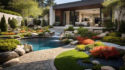 modern elegance poolside landscape design image    px
