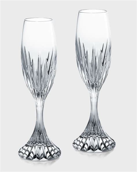 Waterford Crystal Elegance Optic Classic Champagne Flutes Set Of 2