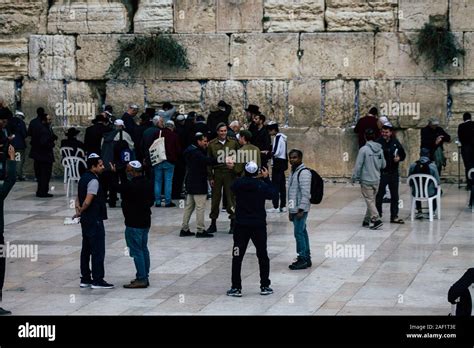 Jerusalem Israel December 11 2019 View Of Unknowns People Praying