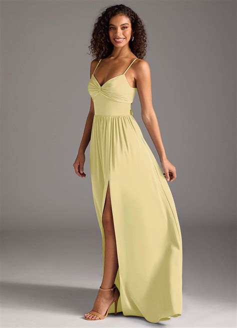 Azazie Zeya Lemon Sorbet Bridesmaid Dresses Azazie