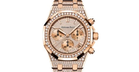 Audemars Piguet Royal Oak Chronograph Mm Rose Gold Diamond Paved Dial