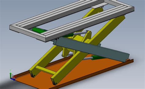 液压升降平台solidworks 2018模型图纸下载 懒石网