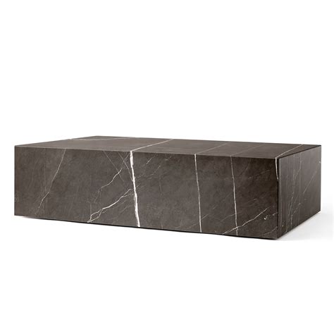 Audo Plinth Coffee Table Low Gray Kendzo Marble AndLight