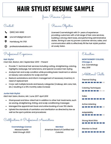 Hair Stylist Resume Example And Writing Guide Rg