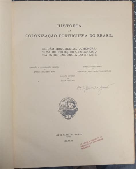 Historia Da Colonizacao Portuguesa Do Brasil Three Volume Set By Dias