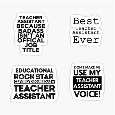 "Teacher Assistant quotes sticker pack" Sticker for Sale by TeesYouWant ...