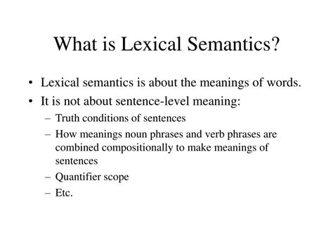 Ppt Overview Of Lexical Semantics Of Verbs Powerpoint Presentation Free Download Id 3834677