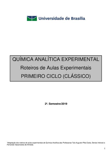 Roteiros Quimica Analitica Experimental Compress 1 2º Semestre