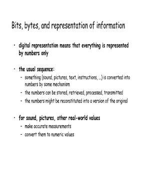 Fillable Online Bits Bytes And Representation Of Information Fax