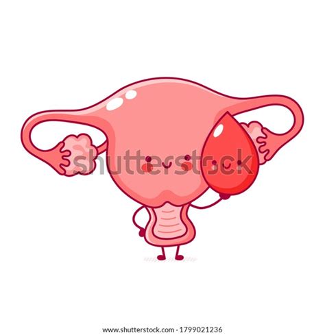 Cute Happy Funny Woman Uterus Organ Stock Vector Royalty Free 1799021236 Shutterstock