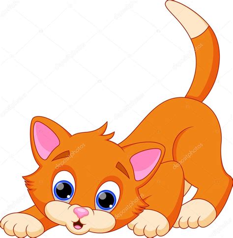 Divertido Gato De Dibujos Animados Vector De Stock 43404167 De Irwanjos2