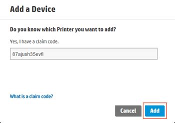 Can T Get Printer Claim Code On My Printer Hp Support Community