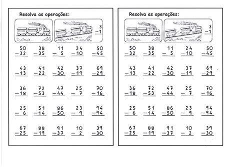 Subtração Com Emprestimo - 💖Continhas de Subtração com empréstimo · Alfabetização Blog