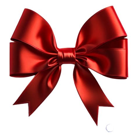 Premium Psd Red Ribbon With Bow On A White Background