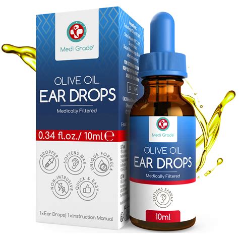 Medi Gradeolive Oil Ear Drops For Wax Removal And Blocked | Desertcart