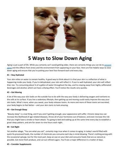 5 Ways To Slow Down Aging