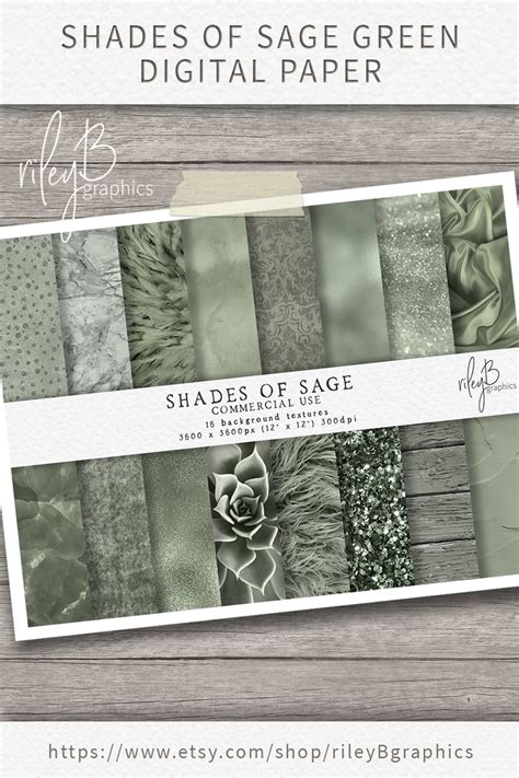 Shades Of Sage Textures Sage Green Digital Backgrounds Etsy Digital